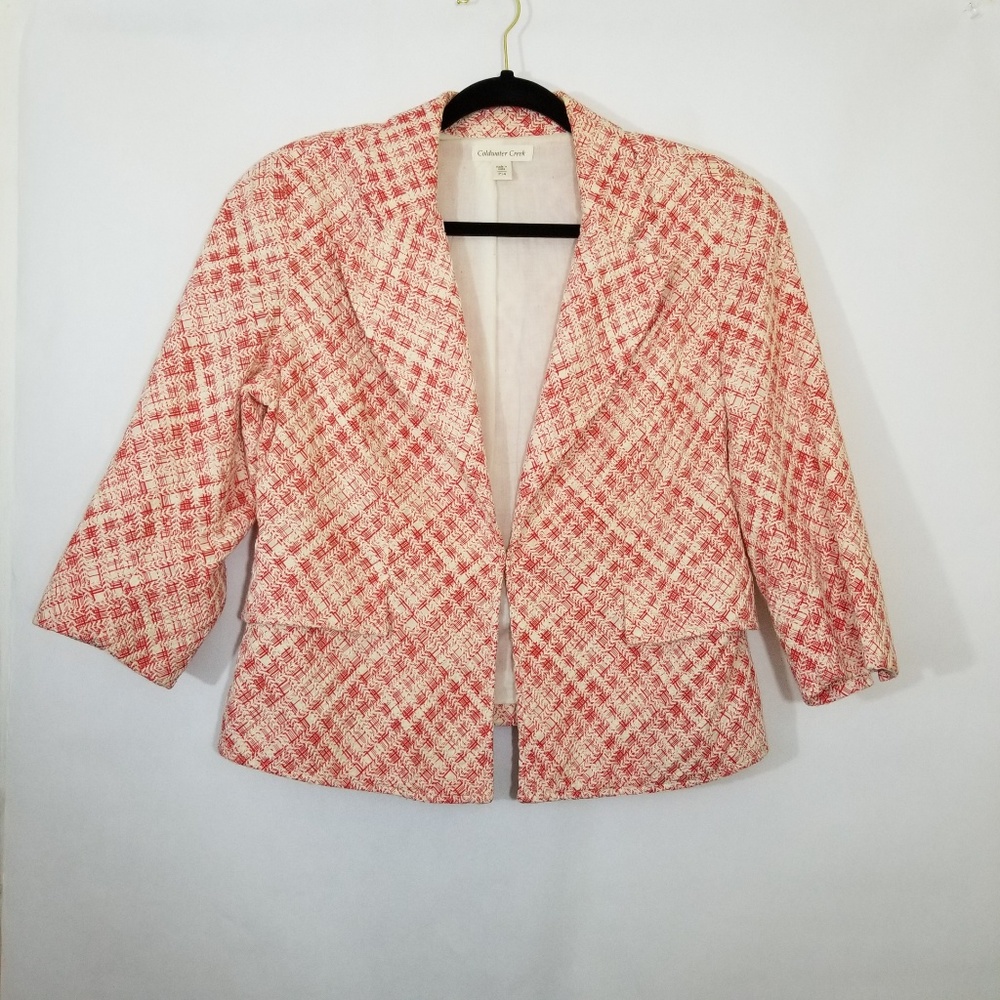 Coldwater Creek Cotton Textured Blazer Jacket